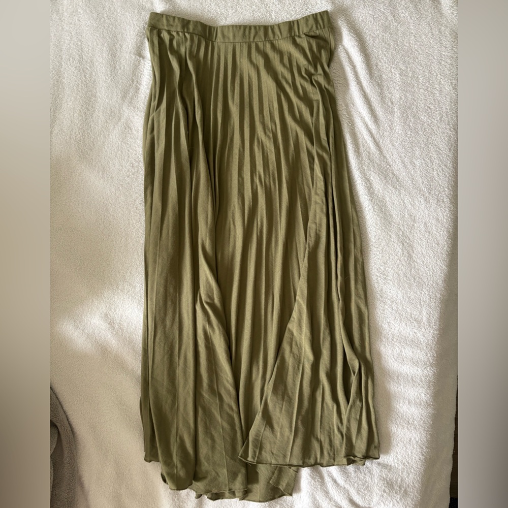 ASOS Green Maxi Pleated Skirt